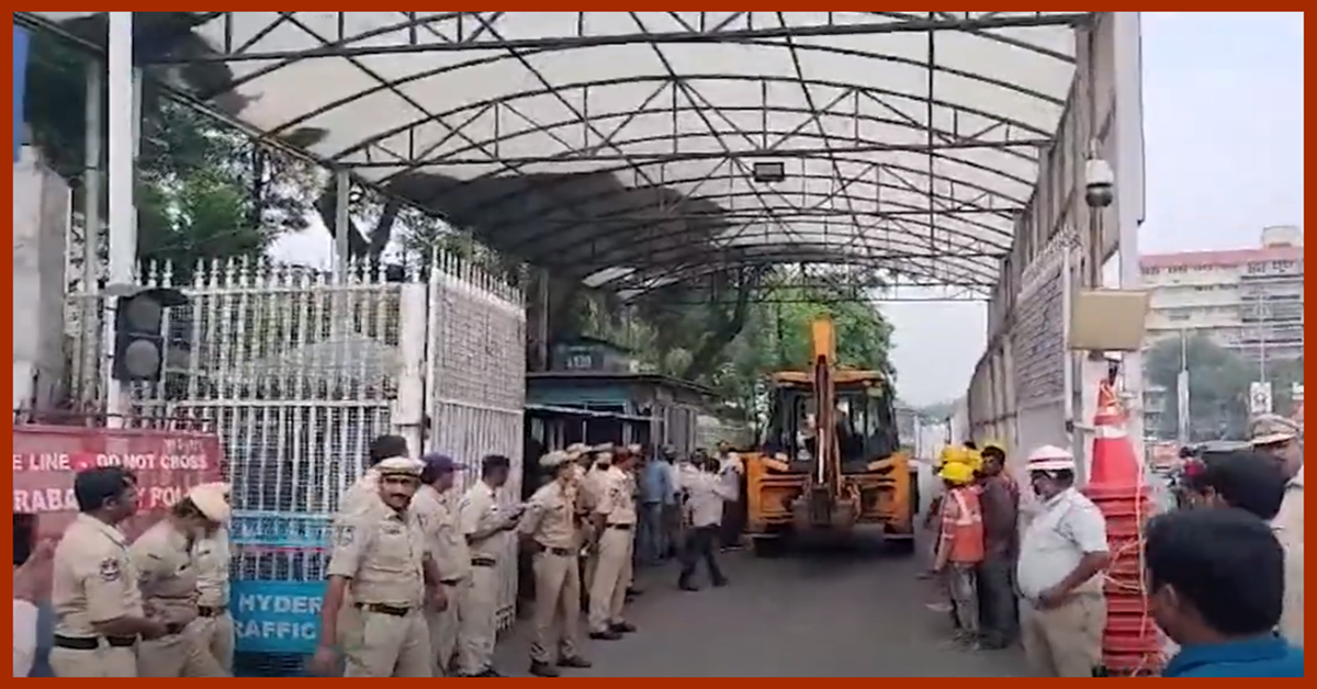 Iron fencing removed in front of the CM official residence