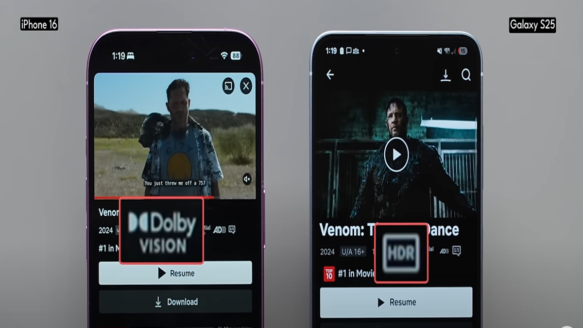 Galaxy S25 vs iPhone 16