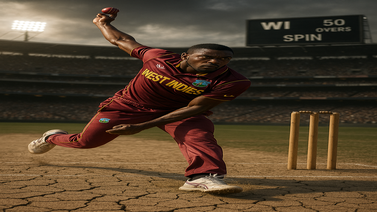 first team to bowl 50 overs with only spinners