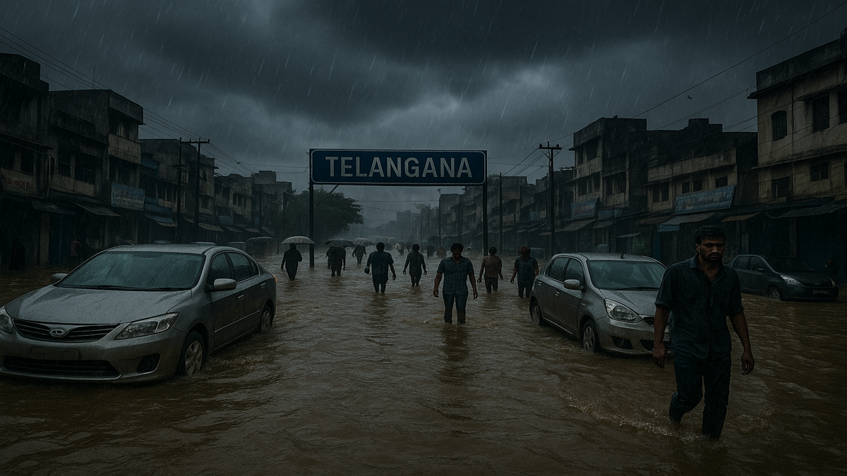 heavy rainfall in Telangana districts